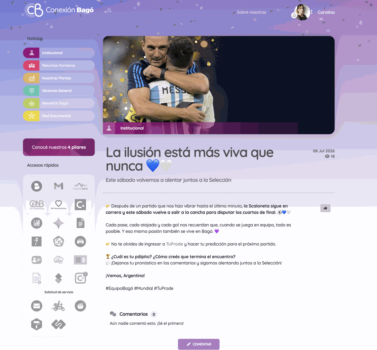 Conexión Bagó: la plataforma de comunicación interna de Laboratorios Bagó desarrollada por Uakika